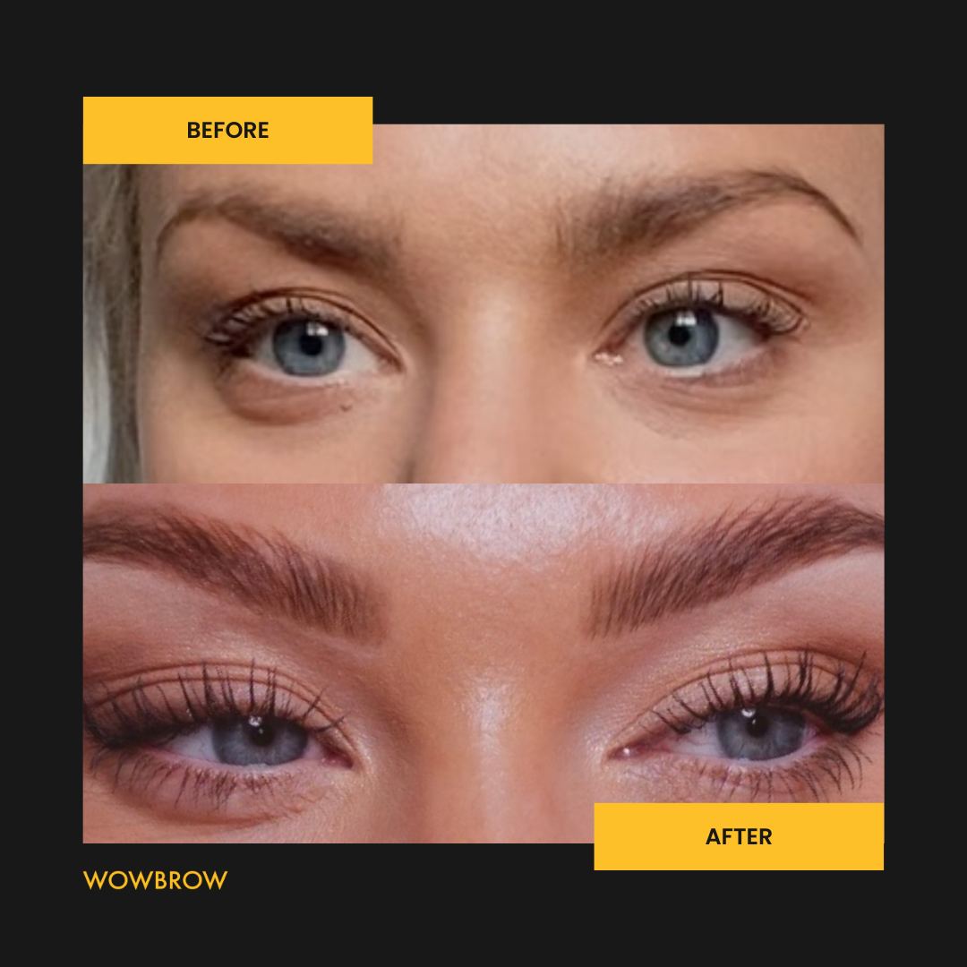 before and after of Lisa Borg lashes and brows